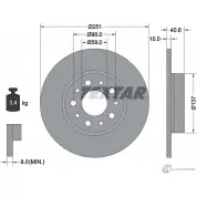 Тормозной диск PRO+ TEXTAR RS2TN 98200 2443 0 1 PRO+ Fiat 500L (351, 2) 1 Хэтчбек 0.9 Natural Power 80 л.с. 2017 – 2024 92244305