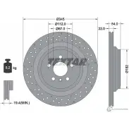 Тормозной диск PRO+ TEXTAR DSUWX 98200 2837 0 1 PRO+ 92283705 Mercedes GL (X166) 2 2013 – 2018