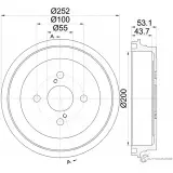 Тормозной барабан MINTEX 98100 0361 0 1 MBD341 Toyota Yaris (XP130) 3 Хэтчбек 1.5 (NCP131) 109 л.с. 2010 – 2024 98100 0361