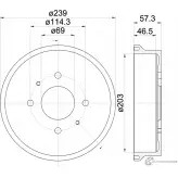 Тормозной барабан MINTEX Mitsubishi Colt 6 (Z3, Z2) Хэтчбек FWYKJA MBD395 98100 0442 0 1