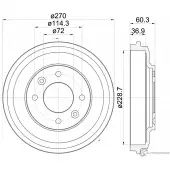 Тормозной барабан MINTEX 98100 0445 0 1 Kia Carens ZXGGMPI MBD398