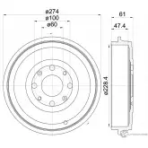 Тормозной барабан MINTEX MBD402 72Z4ZR 98100 0449 0 1 1424239963