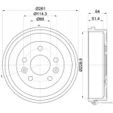 Тормозной барабан MINTEX 1437029424 MBD405 WR8R R0