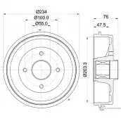 Тормозной барабан MINTEX Lada Xray (B0) 1 Кроссовер 1.6 106 л.с. 2016 – наст. время MBD416 1TNQR L