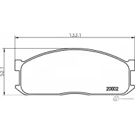 Тормозные колодки дисковые, комплект MINTEX Kia Bongo 4 (K2) Фургон 2.9 TDiC AWD 122 л.с. 2003 – наст. время 2 0002 YB33MX7 MDB1346