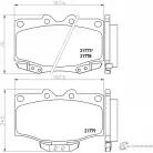 Тормозные колодки дисковые, комплект MINTEX Toyota Land Cruiser Prado (J70) 1 Внедорожник 2.4 TD (LJ70) 90 л.с. 1990 – 1993 21778 21 777 MDB1894