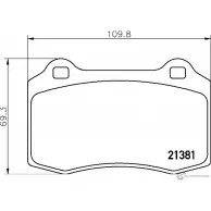 Тормозные колодки дисковые, комплект MINTEX TBZRB 213 81 830013 MDB1968