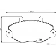 Тормозные колодки дисковые, комплект MINTEX 5Y8JES 2 1469 MDB2001 830035