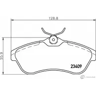 Тормозные колодки дисковые, комплект MINTEX Citroen C3 2 (SC, PF1) Хэтчбек 1.6 Tendance VTi 120 Flex 122 л.с. 2012 – 2024 MDB2254 TOY1EK2 2 3409