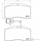 Тормозные колодки дисковые, комплект MINTEX 2377 3 830316 23774 MDB2356