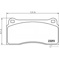 Тормозные колодки дисковые, комплект MINTEX 23 293 MDB2413 Nissan GT-R (R35) 1 Купе 3.8 V6 540 л.с. 2012 – 2025 7684D810