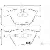 Тормозные колодки дисковые, комплект MINTEX 23347 830342 MDB2418 23 312