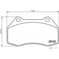 Тормозные колодки дисковые, комплект MINTEX BPQ74S 24 162 Renault Megane (BM, CM) 2 Хэтчбек 2.0 230 л.с. 2006 – 2008 MDB2725