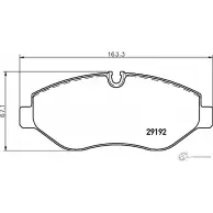 Тормозные колодки дисковые, комплект MINTEX 8430D1316 291 92 MDB2803 Mercedes Vito (W447) 3 Фургон 110 CDI (447.601, 447.603, 447.605) 102 л.с. 2019 – 2024