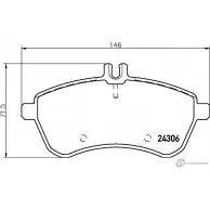 Тормозные колодки дисковые, комплект MINTEX 8451D1340 2430 6 MDB2830 Mercedes C-Class (S204) 3 Универсал 1.8 C 180 Kompressor (2046) 156 л.с. 2007 – 2014