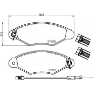 Тормозные колодки дисковые, комплект MINTEX 21981 2198 0 Renault Kangoo (KC) 1 Минивэн 1.5 dCi (KC08. KC09) 82 л.с. 2002 – 2024 MDB2841