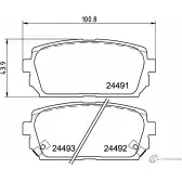 Тормозные колодки дисковые, комплект MINTEX 244 91 Kia Carens (UN) 3 Минивэн 2.0 CRDi 135 136 л.с. 2009 – 2025 MDB2866 24492