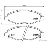 Тормозные колодки дисковые, комплект MINTEX 24633 2452 3 MDB2880 Toyota Hilux