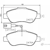 Тормозные колодки дисковые, комплект MINTEX 24764 MDB3019 830789 2407 2