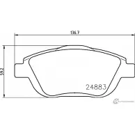 Тормозные колодки дисковые, комплект MINTEX 2488 3 MDB3025 RY2NNQ Opel Crossland X (PF1) 1 Кроссовер 1.2 83 л.с. 2019 – 2024