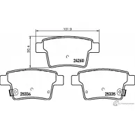 Тормозные колодки дисковые, комплект MINTEX MDB3118 24 260 25335 830878