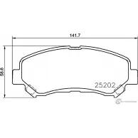 Тормозные колодки дисковые, комплект MINTEX 25202 168 1 4 Nissan X-Trail (T31) 2 Кроссовер 2.0 139 л.с. 2008 – 2014 25202 MDB3172