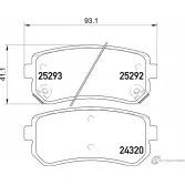 Тормозные колодки дисковые, комплект MINTEX Kia Sportage 3 (SL) Кроссовер 2.0 Lx MT CVVT Flex 178 л.с. 2012 – 2016 243 20 25292 MDB3232