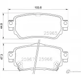 Тормозные колодки дисковые, комплект MINTEX 2 5965 MDB3675 25966 Nissan Qashqai (J11) 2 Кроссовер 1.5 dCi 116 л.с. 2018 – 2024