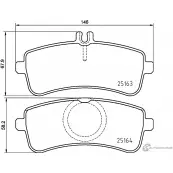 Тормозные колодки дисковые, комплект MINTEX 25 163 MDB3756 831158 25164