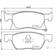 Тормозные колодки дисковые, комплект MINTEX 22343 MDB3844 Opel Astra (K) 5 Хэтчбек 1.5 CRDI (68) 105 л.с. 2019 – 2025 2234 2