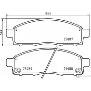 Тормозные колодки, дисковые, комплект MINTEX 250 87 1193684686 MDB83096 25088