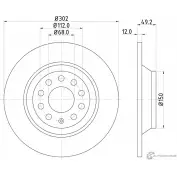 Тормозной диск MINTEX 98200 1325 0 1 Audi A6 (C6) 3 Универсал 3.0 Tdi 232 л.с. 2006 – 2011 MDC1744 98200 1325