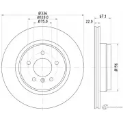 Тормозной диск MINTEX MXS0 7B MDC1757C Bmw X1 (E84) 1 Кроссовер 3.0 xDrive 35 i 306 л.с. 2012 – 2015 5028740943178