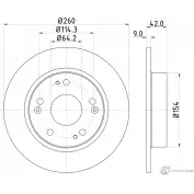 Тормозной диск MINTEX 98200 1643 0 1 Honda Civic 8 (FN, FK) Хэтчбек 98200 1643 MDC1833