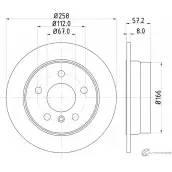 Тормозной диск MINTEX Mercedes A-Class (W169) 2 Хэтчбек M GOZ3C2 MDC1846C 5028740943413