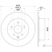 Тормозной диск MINTEX 98200 1675 0 1 Nissan Qashqai (J10) 1 Кроссовер 2.0 139 л.с. 2007 – 2013 MDC1906 98200 1675