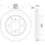 Тормозной диск MINTEX MDC1960 98200 0199 0 1 98200 0199 Mitsubishi L200 5 (KJ, KK, KL) Пикап 2.5 DI D 136 л.с. 2015 – 2024