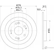 Тормозной диск MINTEX 98200 2526 Honda Civic 9 (FK) Универсал MDC2483 98200 2526 0 1