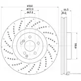 Тормозной диск MINTEX MDC2749C HT3TVKE 98200 2603 0 1 Mercedes C-Class (W204) 3 Седан 6.2 C 63 AMG (2077) 457 л.с. 2008 – 2014