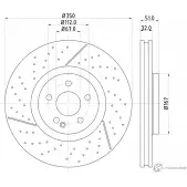 Тормозной диск MINTEX 98200 2907 0 1 PPSCEG MDC2794C Mercedes A-Class (W176) 3 Хэтчбек 2.0 A 45 AMG 4 matic (1752) 360 л.с. 2013 – 2015