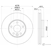 Тормозной диск MINTEX 98200 2923 0 1 Volvo V40 2 (526) Кросс Кантри D3 NEW 150 л.с. 2015 – 2019 39OH5Q6 MDC2807C