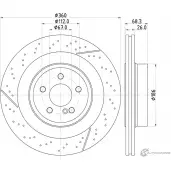 Тормозной диск MINTEX 98200 2838 0 1 PUDQ2 MDC2827C Mercedes E-Class (W212) 4 Седан 5.5 E 63 AMG (2174) 558 л.с. 2011 – 2024