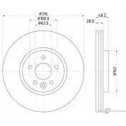 Тормозной диск MINTEX MDC2853C 1437029323 6E8ZC 7