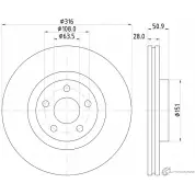 Тормозной диск MINTEX Ford S-Max 2 (CDR, CJ) Минивэн 1.5 EcoBoost 165 л.с. 2018 – 2024 EF4LT Y MDC2952C