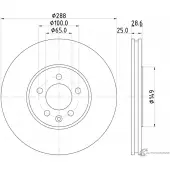 Тормозной диск MINTEX Volkswagen Golf 3 1993 – 1997 98200 0728 MDC915 98200 0728 0 1