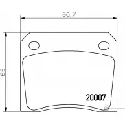 Тормозные колодки дисковые, комплект MINTEX MGB521 833574 200 07 721D9