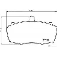 Тормозные колодки дисковые, комплект MINTEX 833611 796D61 MLB69 2090 4