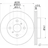 Тормозной диск PAGID 50301 98200 1036 98200 1036 0 1 Toyota Echo (P110) 1 Седан 1.3 (NCP11) 82 л.с. 2003 – 2005