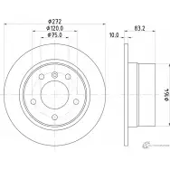 Тормозной диск PAGID 98200 0767 0 1 98200 0767 50442 Bmw Z3 (E36) 1 Кабриолет 2.2 i 163 л.с. 2000 – 2003