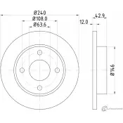 Тормозной диск PAGID 98200 0753 0 1 98200 0753 51034 Ford Fiesta 4 (DX, JA, JB) Хэтчбек 1.0 i GL 53 л.с. 1996 – 1999